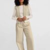 YAYA - Tričko s rib vzorom Off white knit - off white knit
