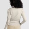 YAYA - Tričko s rib vzorom Off white knit - off white knit