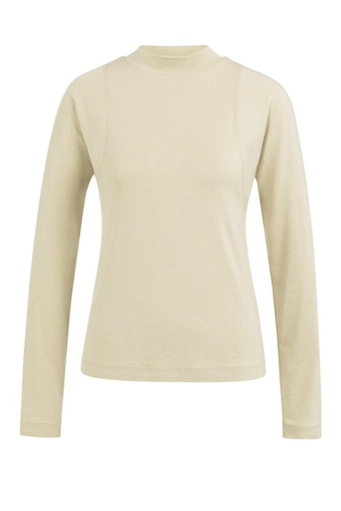 YAYA - Top s polorolákom Yellow sand beige melange - yeallow sand beige melange