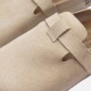REDESIGNED - Šľapky kožené s korkovou podrážkou Beige - beige