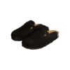 REDESIGNED - Šľapky kožené s korkovou podrážkou Black - black