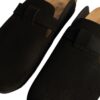 REDESIGNED - Šľapky kožené s korkovou podrážkou Black - black