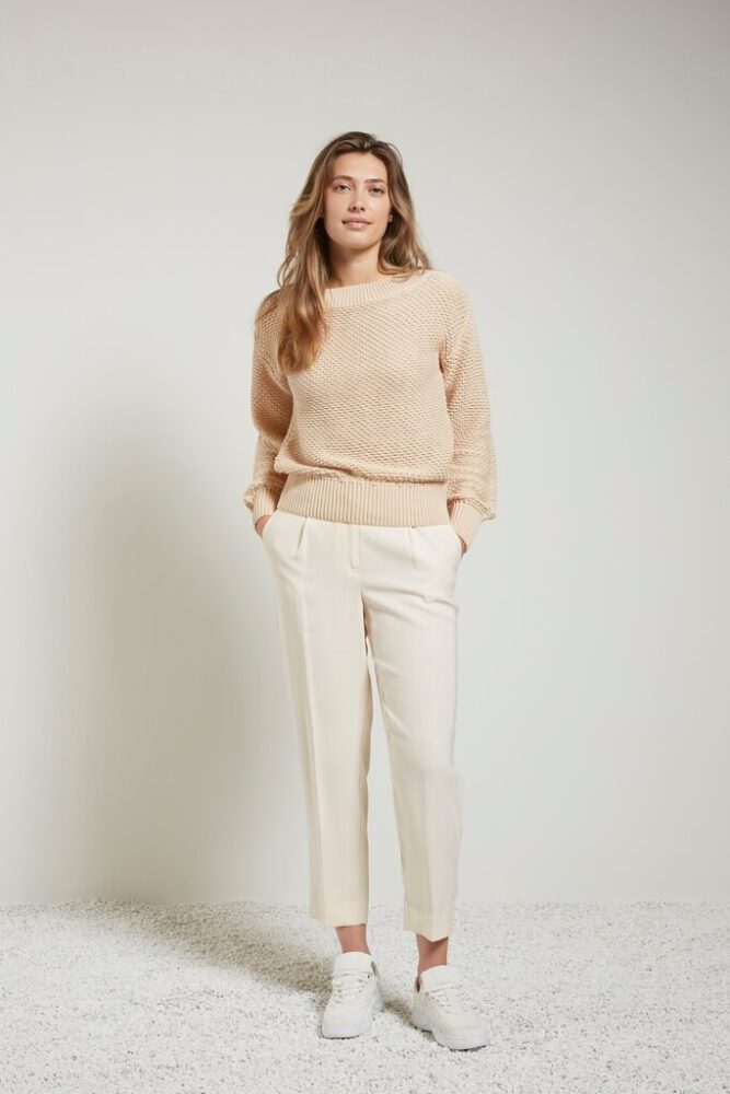 YAYA - Nohavice chino crop Brazilian sand - brazilian sand