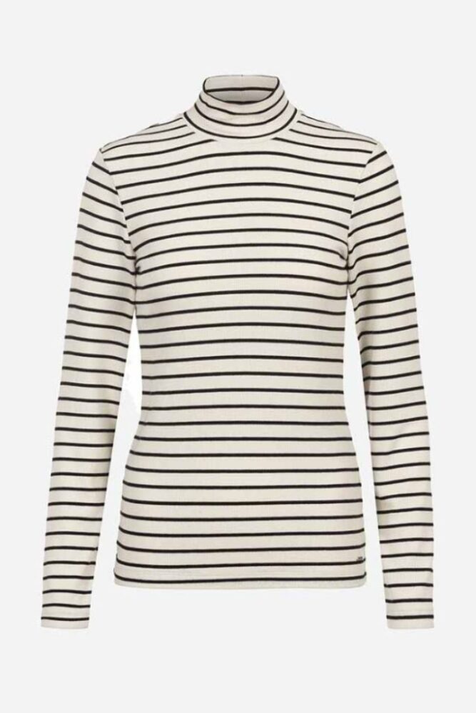 Herrlicher - Polorolák pásikový Off white - off white
