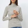 Herrlicher - Polorolák pásikový Off white - off white