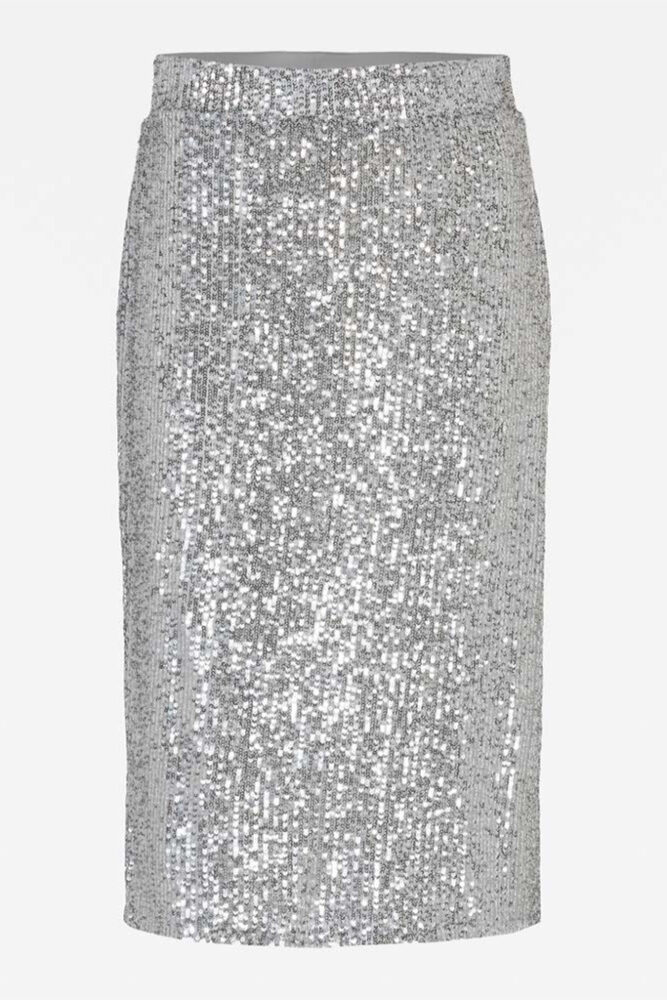 Herrlicher - Sukňa midi s flitrami Silver - silver