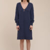 La Fée Maraboutée - Šaty pletené s V-výstrihom Navy - navy
