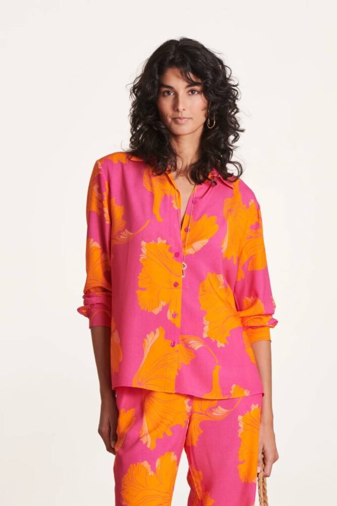 La Fée Maraboutée - Blúzka s kvetinovou potlačou Rosa Orange - rose orange