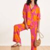 La Fée Maraboutée - Blúzka s kvetinovou potlačou Rosa Orange - rose orange