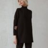 indi cold - Tunika s rolákom a s Viskózou Negro - negro