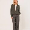 indi cold - Sveter so zipsom Khaki - khaki