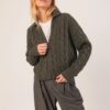 indi cold - Sveter so zipsom Khaki - khaki