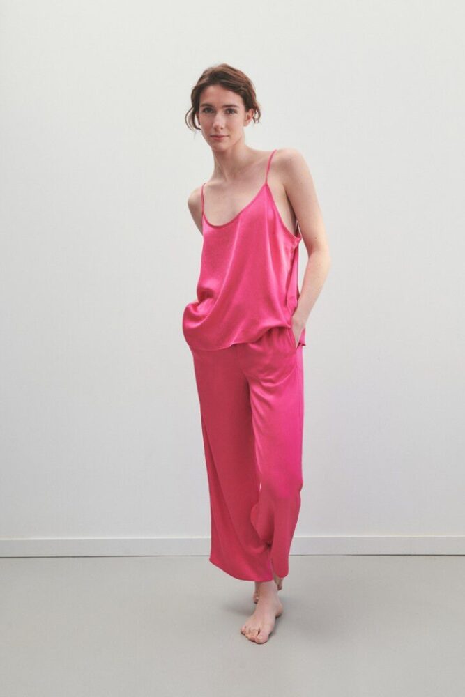 AMERICAN VINTAGE - Nohavice crop Magenta - magenta