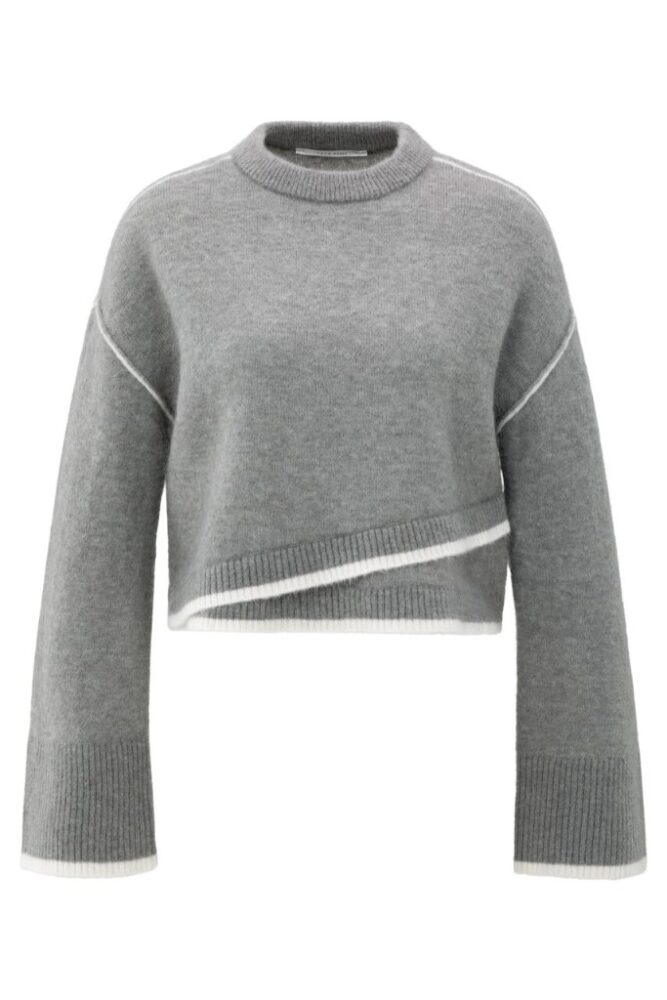 YAYA - Pulóver krátky Taupe grey melange - taupe grey melange