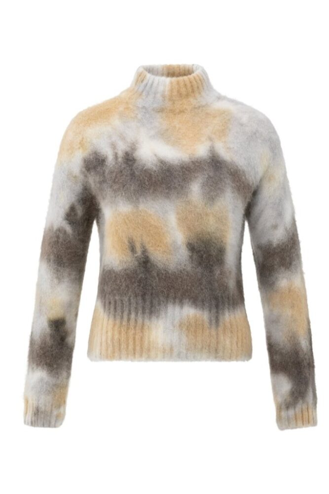 YAYA - Pulóver z Alpaky so vzorom Dark taupe grey dessin - dark taupe grey dessin