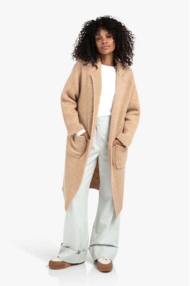 YAYA - Sveter dlhý Light camel - light camel