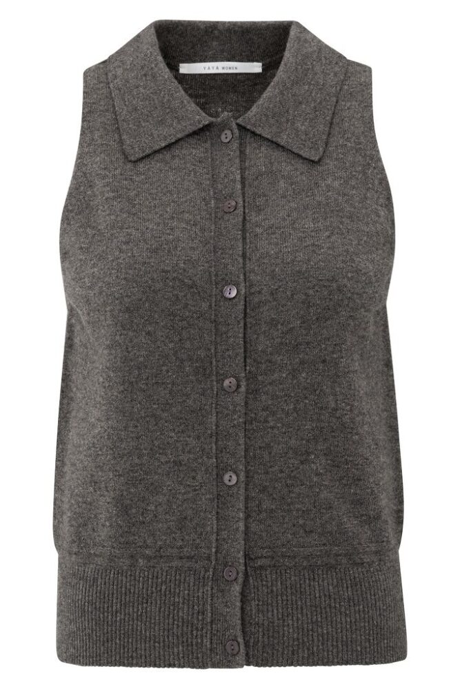 YAYA - Vesta s gombíčkami Dark taupe grey - dark taupe grey