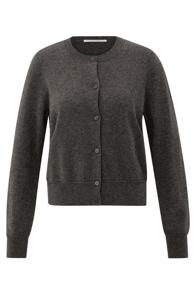 YAYA - Sveter s gombíčkami Dark taupe grey - dark taupe grey