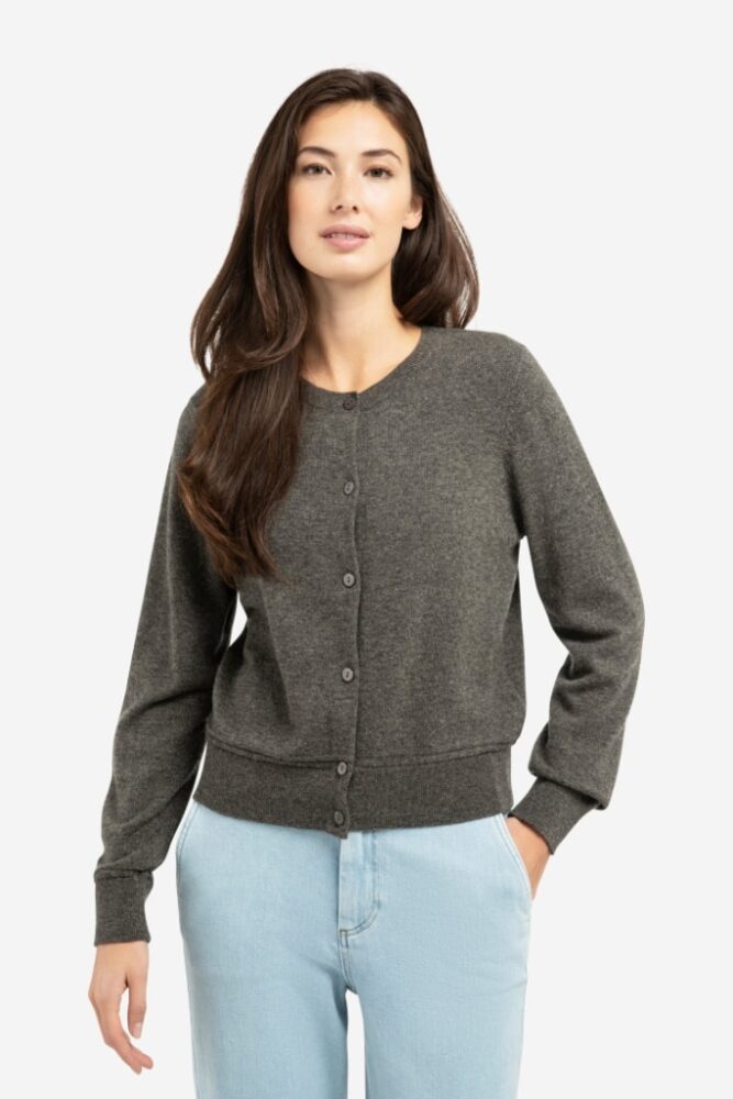 YAYA - Sveter s gombíčkami Dark taupe grey - dark taupe grey