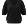 YAYA - Pulóver s kamienkami Black - black