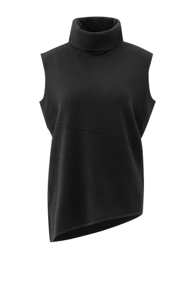 YAYA - Vesta asymetricka s rolakom Black - black