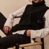 YAYA - Vesta asymetricka s rolakom Black - black