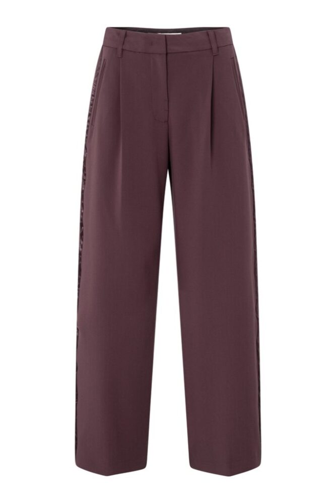 YAYA - Nohavice s lampasom Fudge purple - fudge purple