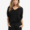 YAYA - Pulóver s kamienkami Black - black