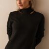 YAYA - Šaty pletené s kašmírom Black - black