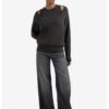 YAYA - Pulóver s tielkom Oyster black melange - oyster black melange