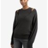YAYA - Pulóver s tielkom Oyster black melange - oyster black melange