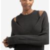 YAYA - Pulóver s tielkom Oyster black melange - oyster black melange