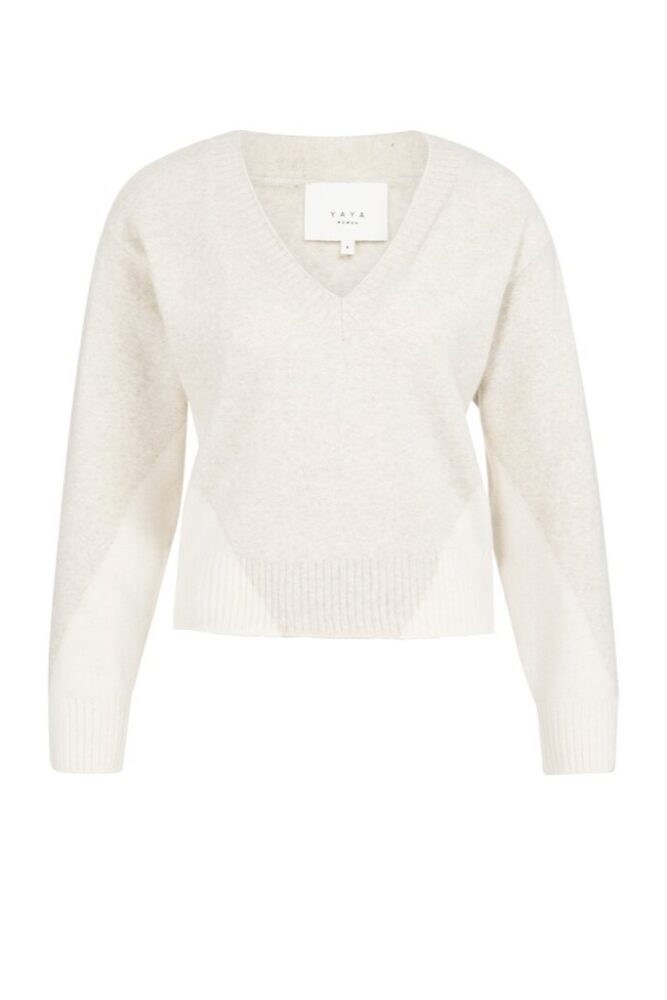 YAYA - Pulóver s V-výstrihom Heather grey dessin - heather grey dessin