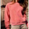 YAYA - Mikina Teddy Rose red melange - rose red melange