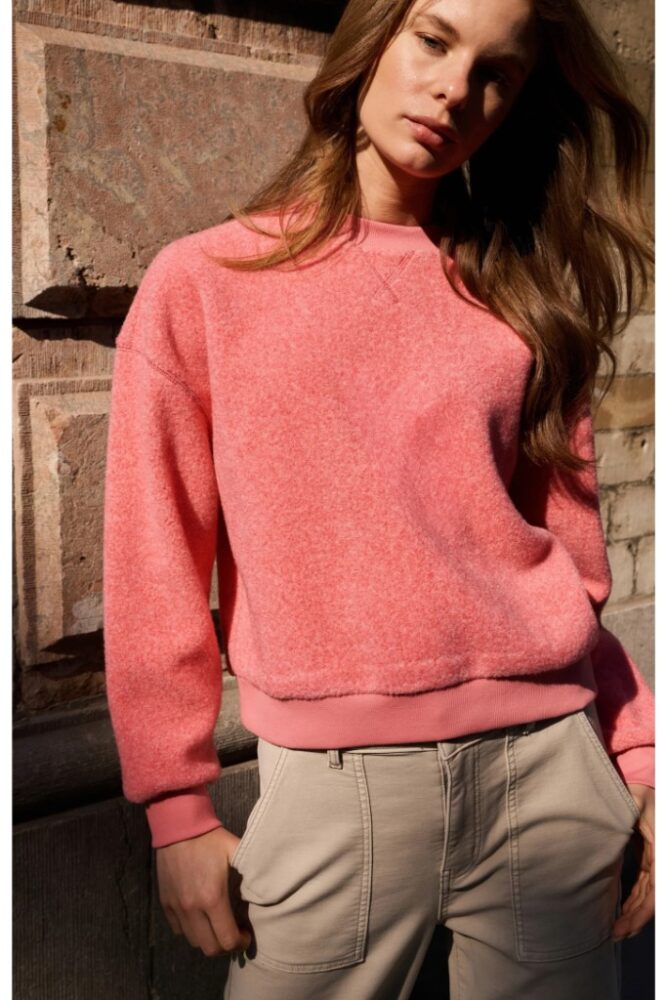 YAYA - Mikina Teddy Rose red melange - rose red melange