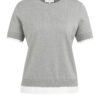 YAYA - Pulóvrik s poplínovým detailom Iron grey melange - iron grey melange