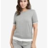 YAYA - Pulóvrik s poplínovým detailom Iron grey melange - iron grey melange