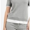 YAYA - Pulóvrik s poplínovým detailom Iron grey melange - iron grey melange