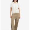 YAYA - Svetrík s ozdobným lemovaním Kit beige melange - kit beige melange