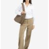 YAYA - Nohavice rovné Khaki green - khaki green
