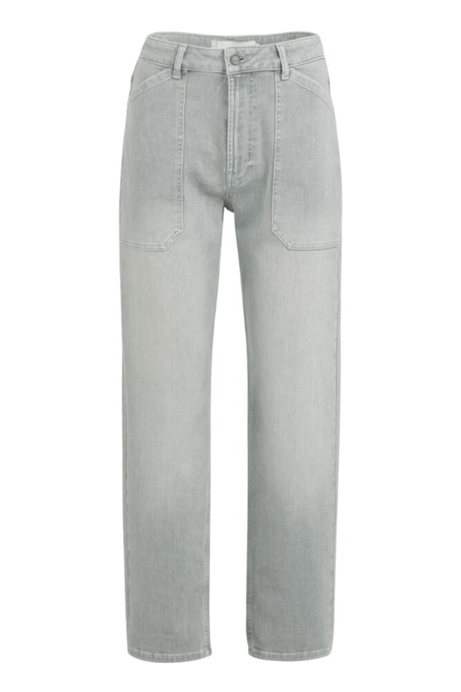 YAYA - Nohavice denim Cargo Mid grey denim - mid grey denim
