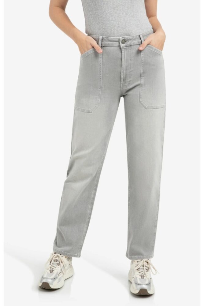 YAYA - Nohavice denim Cargo Mid grey denim - mid grey denim
