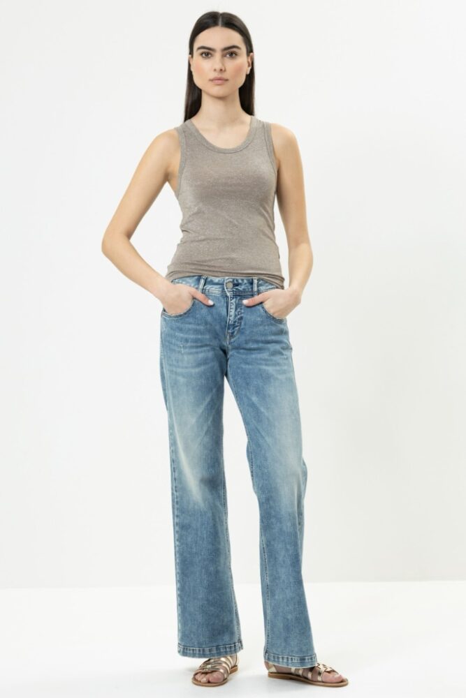 Herrlicher - Nohavice denim široké EDNA 32 Bluish - bluish 32