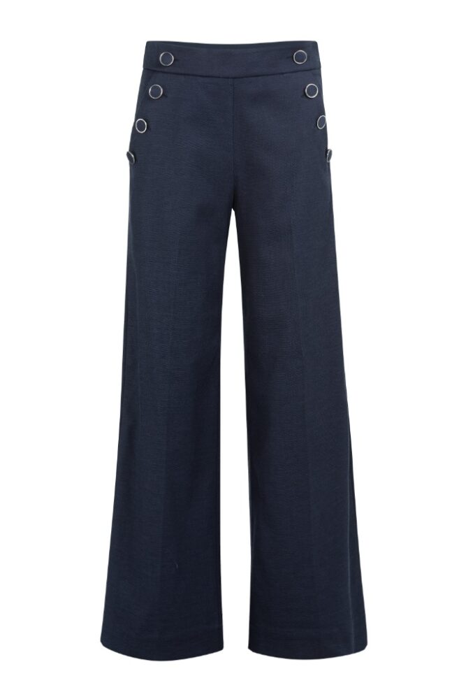 YAYA - Nohavice s gombíkmi - navy blazer blue