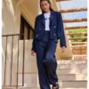 YAYA - Nohavice s gombíkmi - navy blazer blue