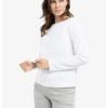YAYA - Top s dlhými rukávmi a prepracovanými švami - pure white