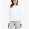 YAYA - Top s dlhými rukávmi a prepracovanými švami - pure white