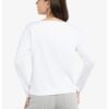 YAYA - Top s dlhými rukávmi a prepracovanými švami - pure white