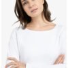 YAYA - Top s dlhými rukávmi a prepracovanými švami - pure white
