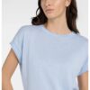 YAYA - Pulóvrik pleteny s kontrastnými lemami - light blue melange